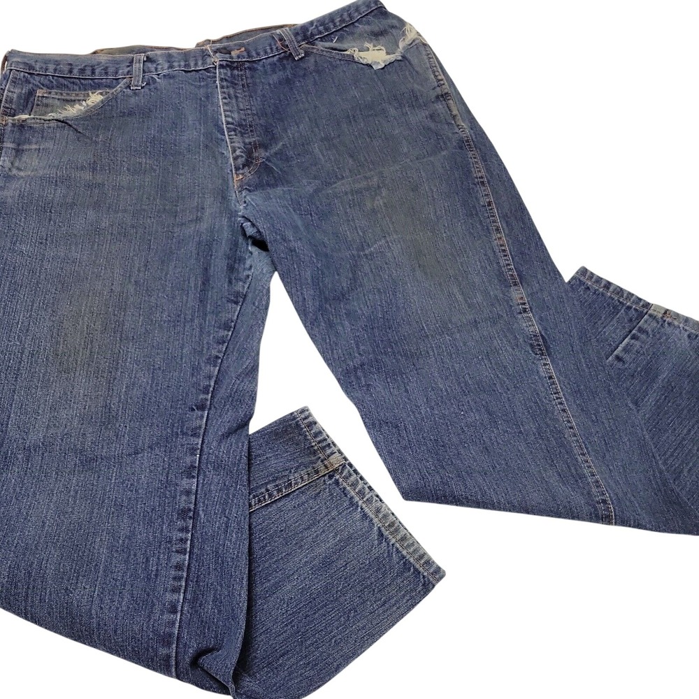 Westex Indigo FR Jeans Mens 42 x 34 Industrial Crude Fit Blue Distressed Pants